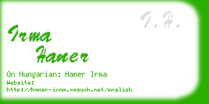 irma haner business card